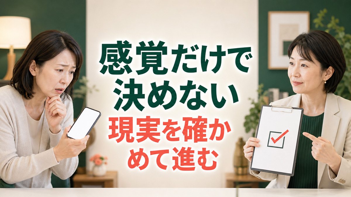 感覚だけで決めず、現実を確かめてから一歩進む