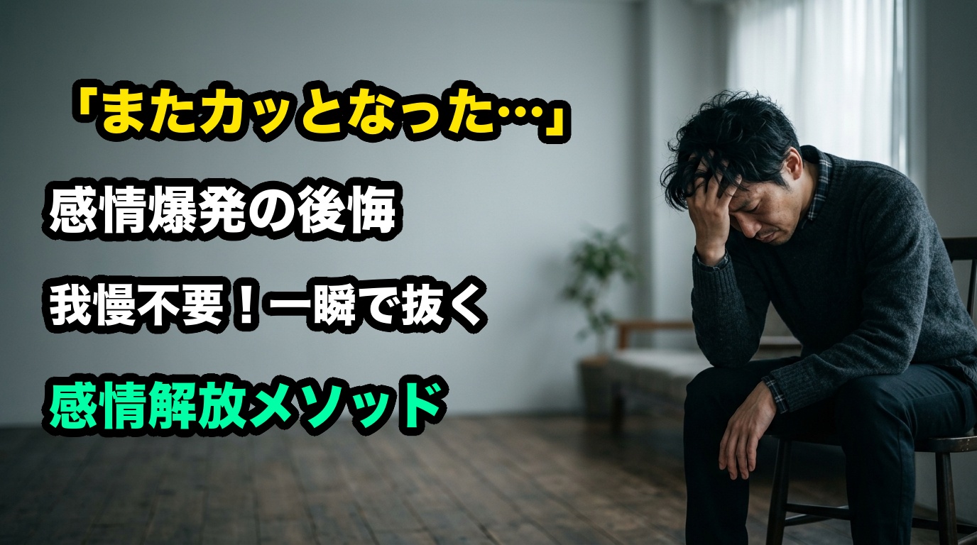 「またカッとなってしまった…」感情のコントロールが効かない本当の理由と、後悔しない感情解放ワーク
