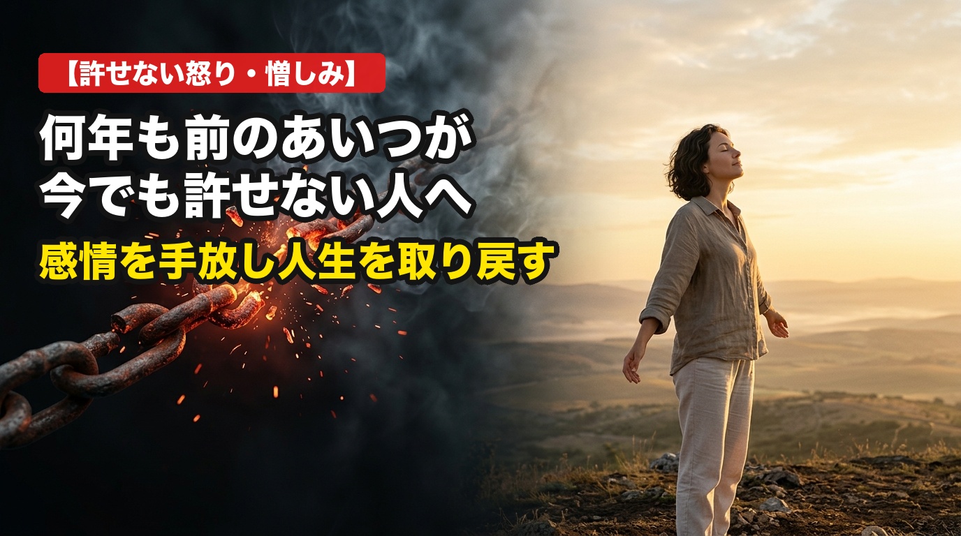 何年も前のあいつが今でも許せない…憎しみのループから抜け出し、自分の人生を取り戻す方法