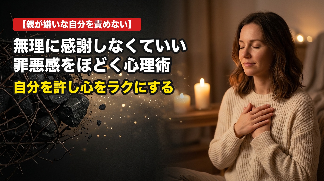 親を嫌いな自分を責めていませんか?「無理に感謝しなくていい」罪悪感を安全に手放す心理技術