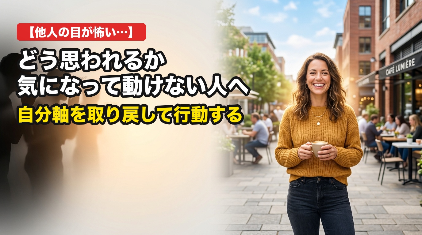 「どう思われるか怖い」他人の評価に怯えて動けない人が、自分軸を取り戻して軽やかに行動する技術