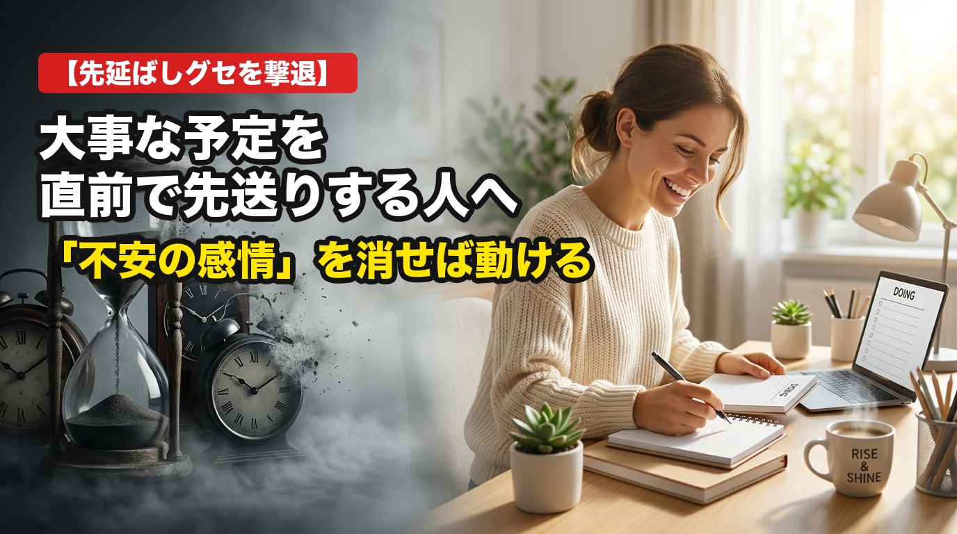 大事な予定を直前で先延ばしにして自己嫌悪…「やる気」ではなく「不安の感情」を消せば動ける理由