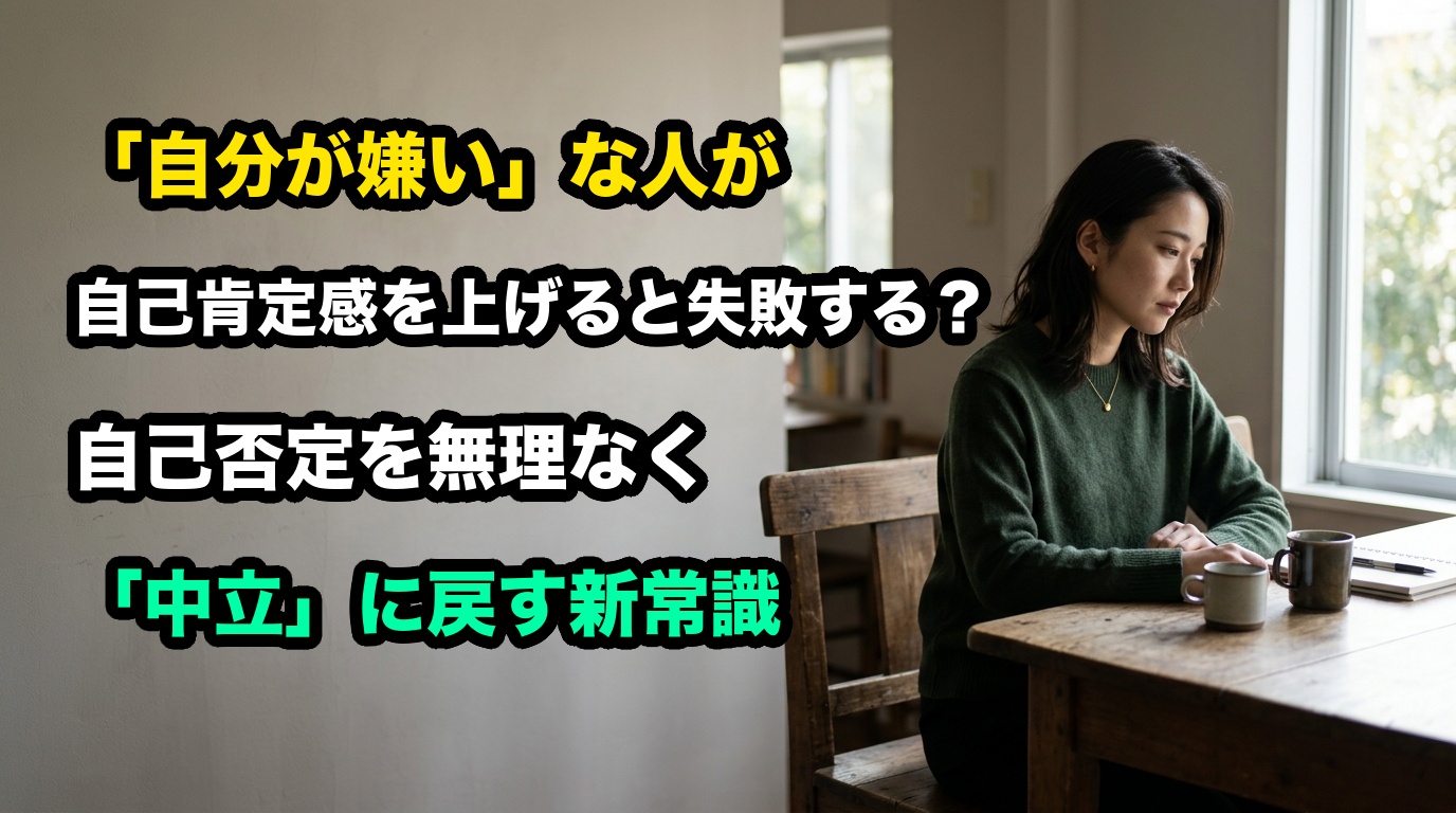 自分が嫌いな人が「自己肯定感を上げよう」とすると失敗する理由。自己否定を中立に戻すアプローチ