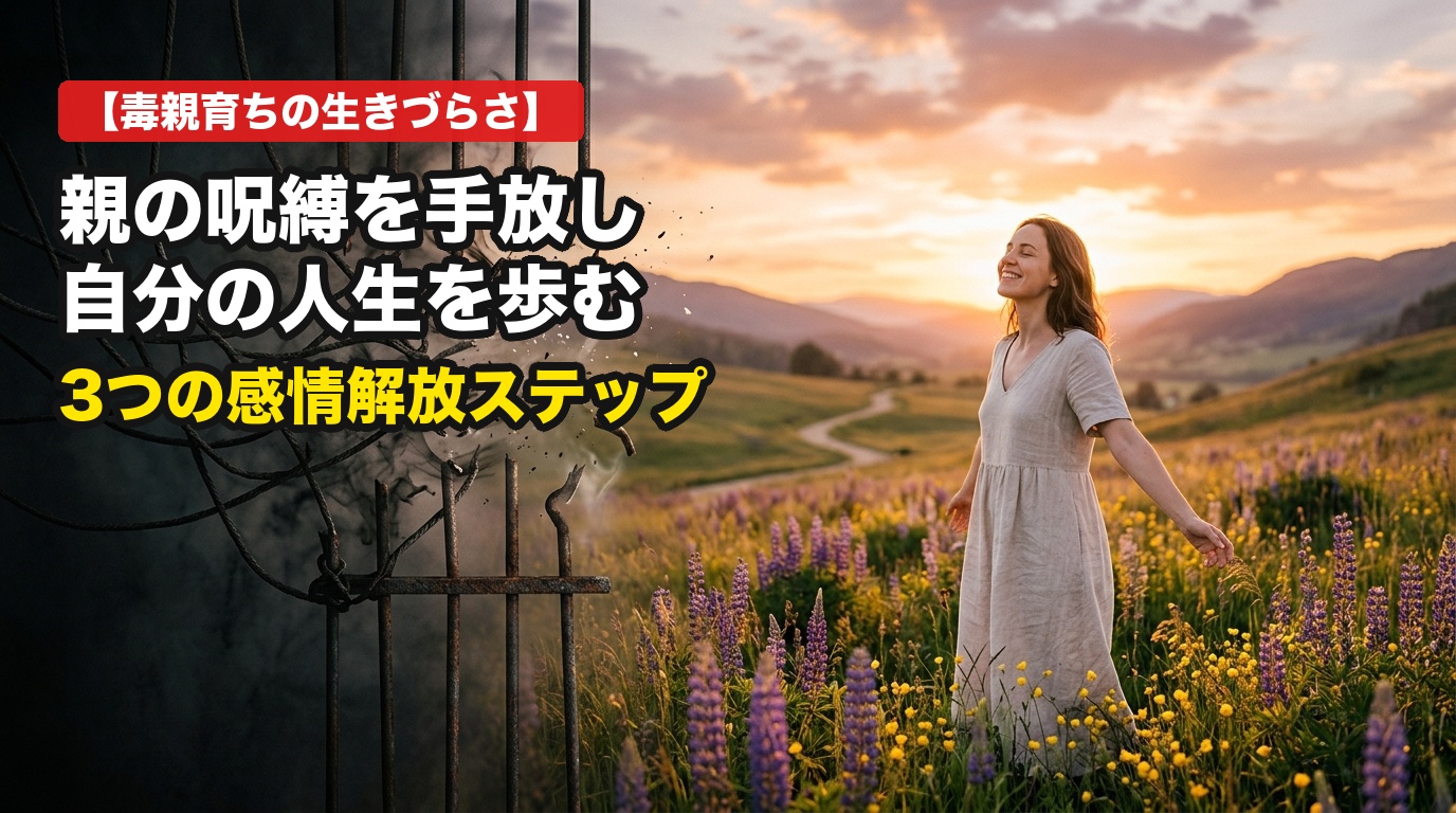毒親育ちの生きづらさの正体とは？親の呪縛を手放し、自分の人生を歩み直すための3つの解放ステップ